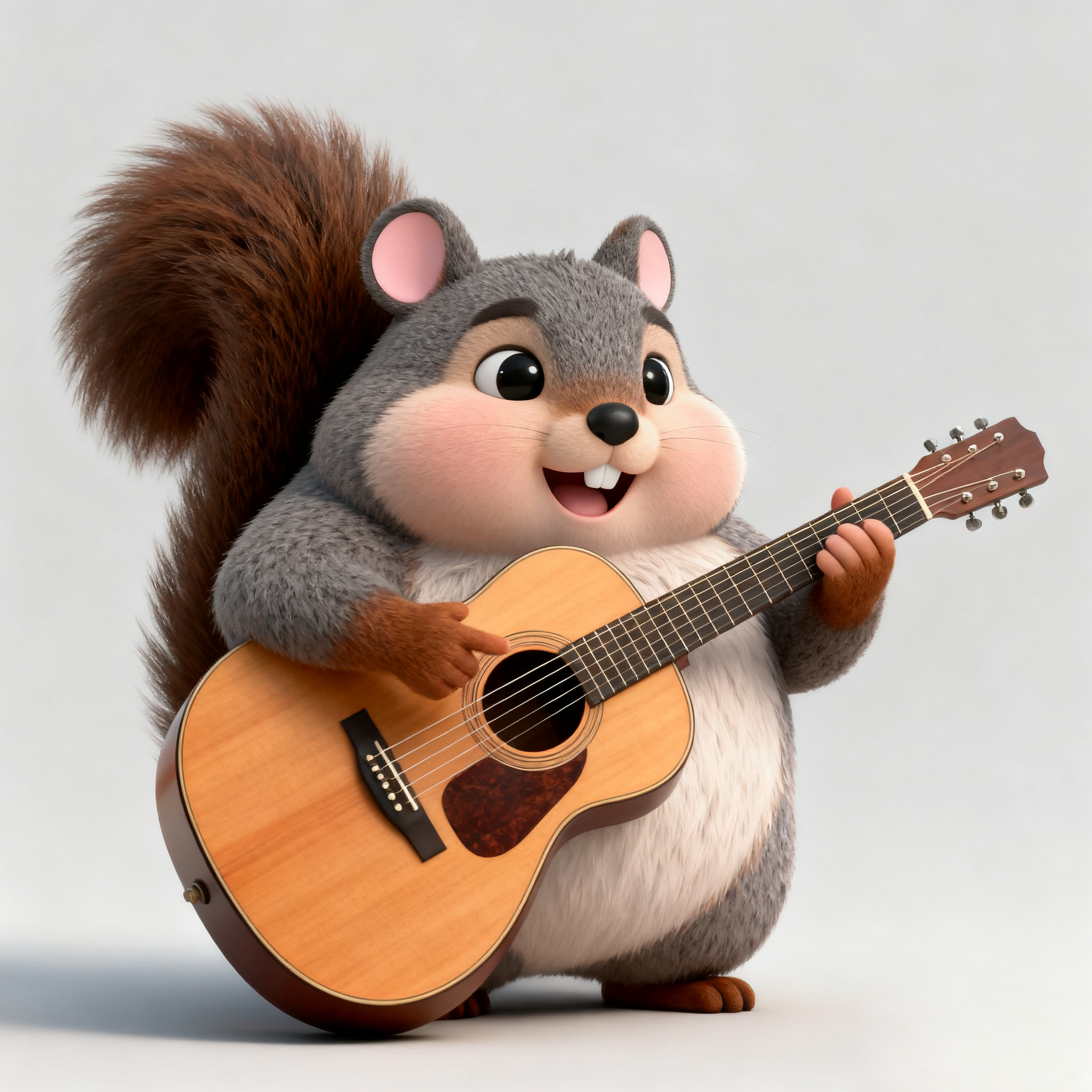 Grey Squirrel Toby Playing Guitar