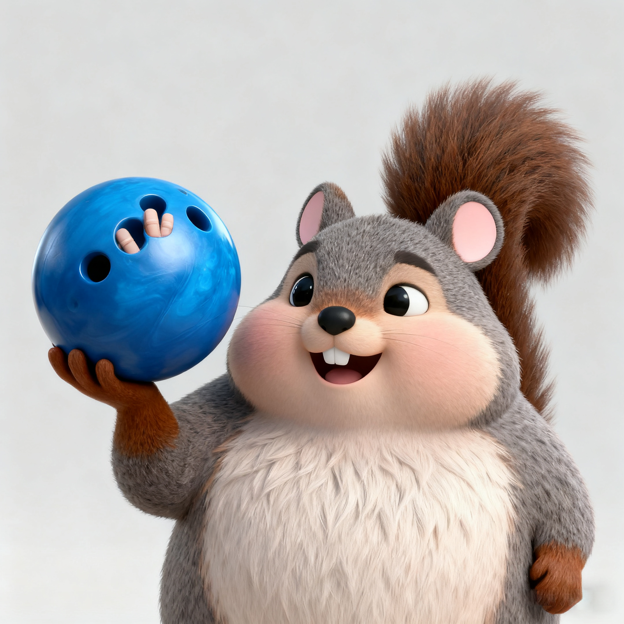 Grey Squirrel Toby Playing Bowling