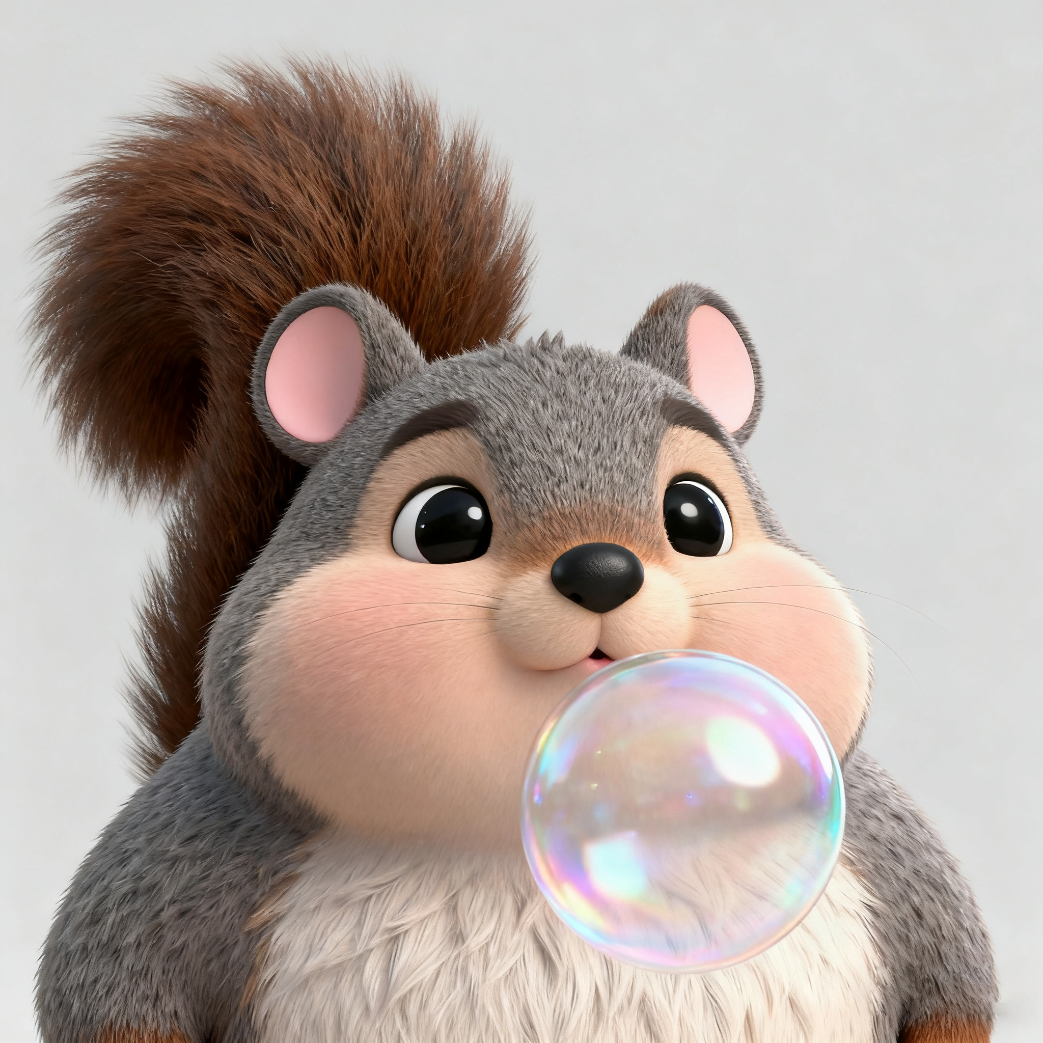 Grey Squirrel Toby Is Blowing Bubbles