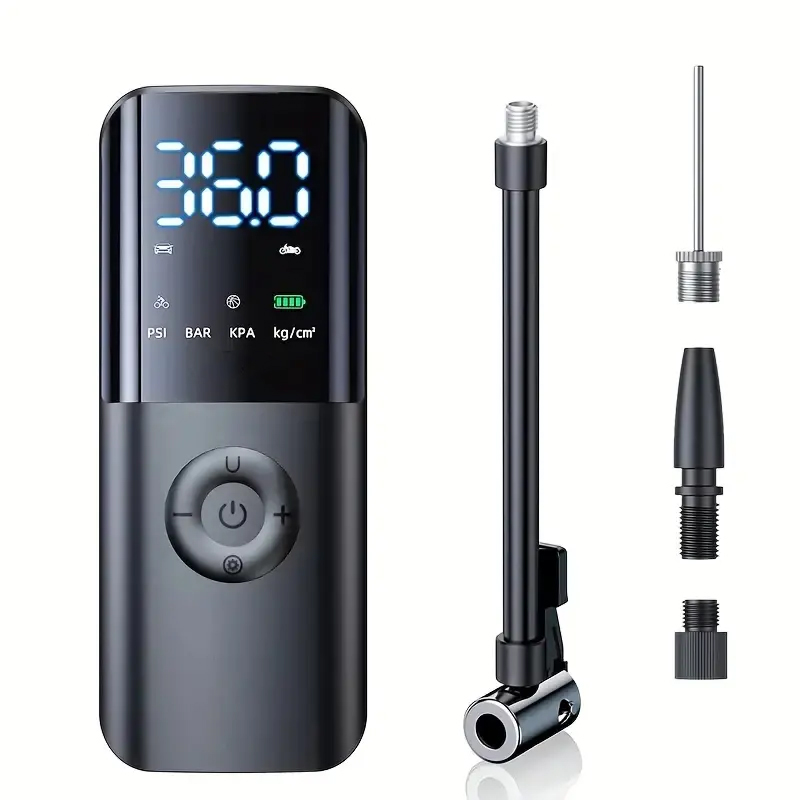 Wireless Air Pump Portable Car Tire Automatic High Voltage Electronic Inflator With Flashlight