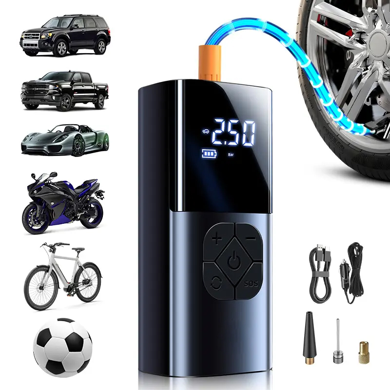 Car Tire Inflator Wireless Wired 2 In 1 Electric Air Pump Portable Air Compressor