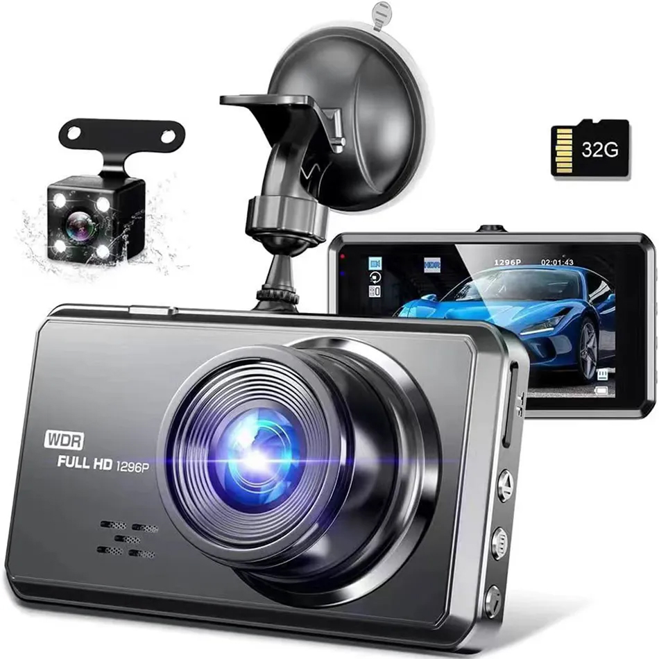 Dash Cam Dual Lens 1080P Full HD Driving Video Rec...