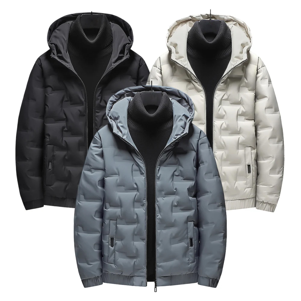 Autumn And Winter Hooded White Duck Down Down Jacket For Men Short White Duck Down Coat