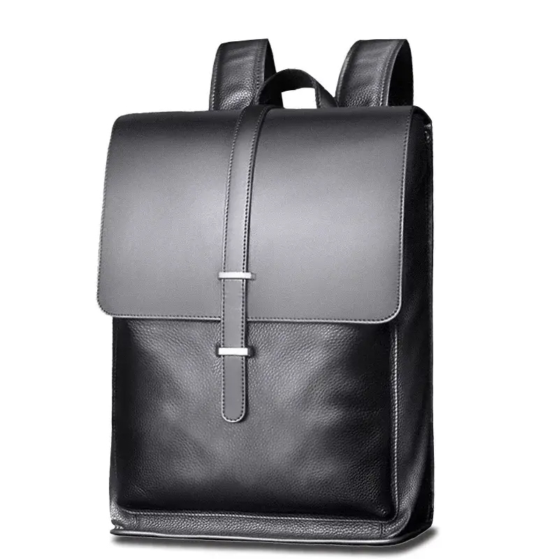 Simple Men's Genuine Leather Business Backpack