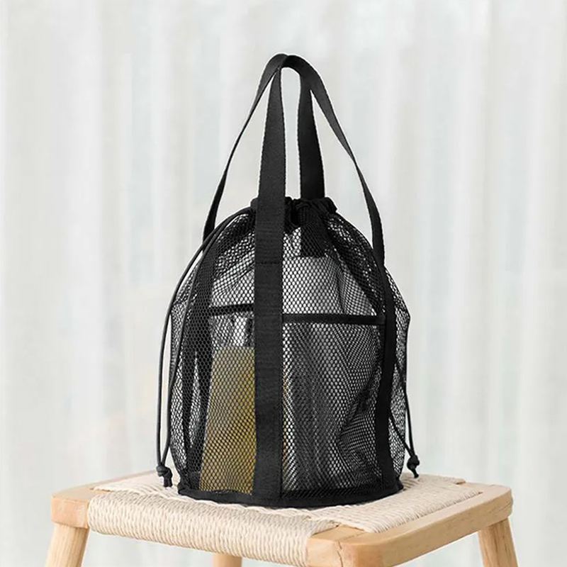 Cosmetic Bags Travel Large Capacity Mesh Nylon Bag Organizer Foldable Casual Drawstring Rope Bundle Pocket Swim Washing