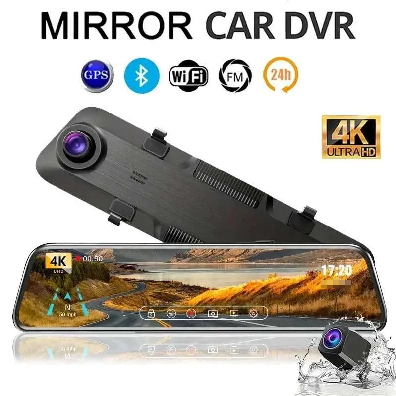 Car DVR Rearview Mirror Camera Dash Cam Android Auto Touch Screen Black Box Dual Cam Vehicle Driving Recorder