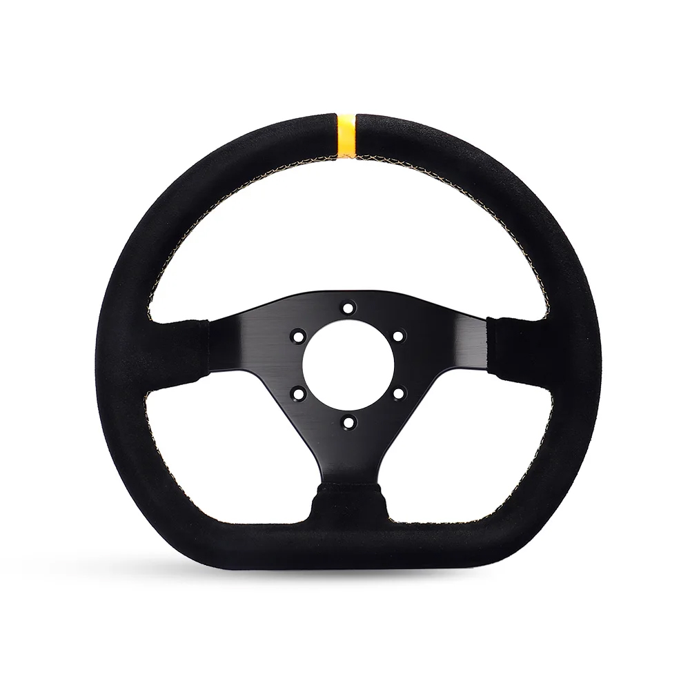 Racing Steering Wheel Flat Suede Car Steering Wheel Control Racing Steering Wheel Flat Suede Car Steering Wheel Control