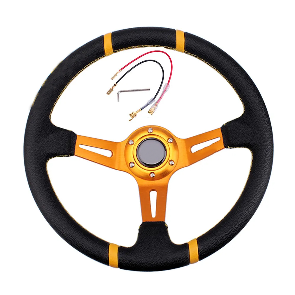 Soft Leather Aluminum Alloy Drift Steering Wheel Suitable For Most New Models Soft Leather Aluminum Alloy Drift Steering Wheel Suitable For Most New Models