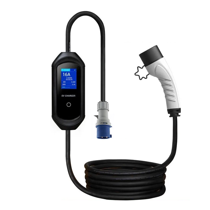 EV Portable Charger Type 1 7KW 32A EVSE Charging C...