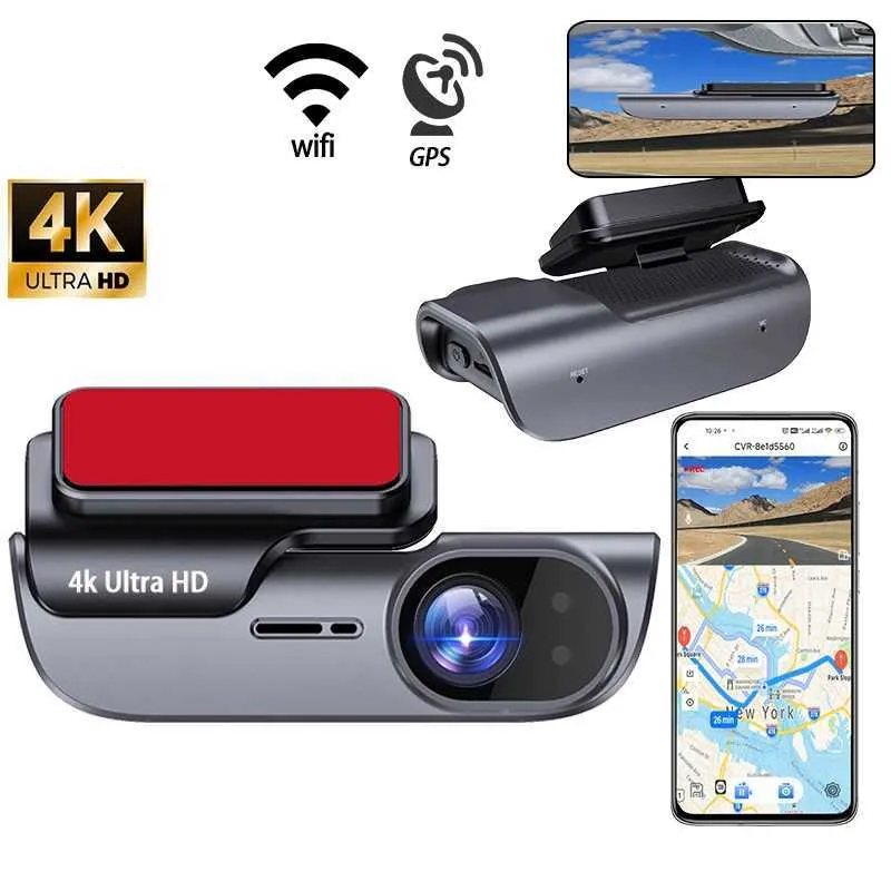 Car DVR 4K Ultra HD Car Dash Cam Loop Recording Support GPS WIFI 24 Hours Parking Monitoring Mini Driving Recorder Car DVR 4K Ultra HD Car Dash Cam Loop Recording Support GPS WIFI 24 Hours Parking Monitoring Mini Driving Recorder