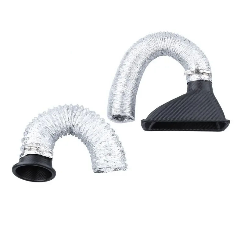 Universal Car Front Bumper Admission Air Turbo Air Intake Pipe Kit ABS Turbine Inlet Kit Pipe Air Funnel
