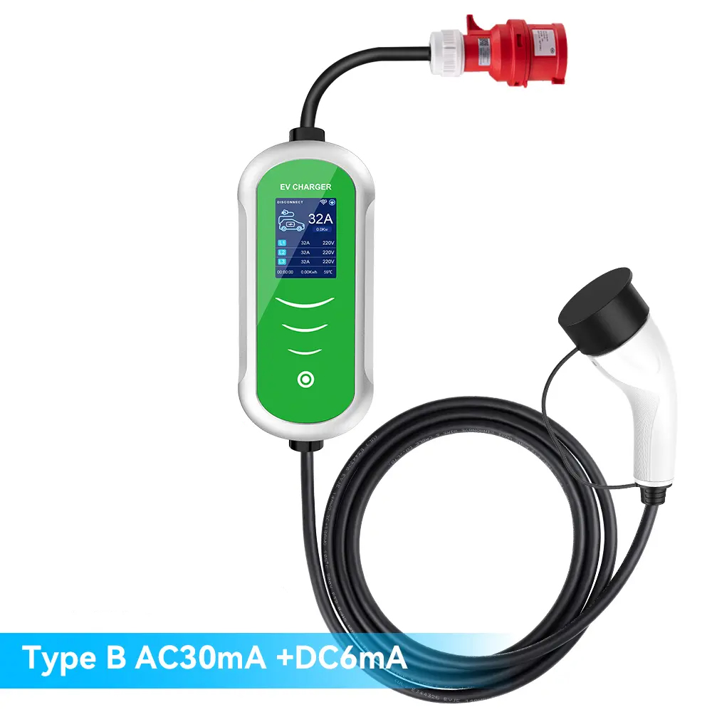 22KW 32A 3 Phase Type 2 Portable EV Charger EVSE C...
