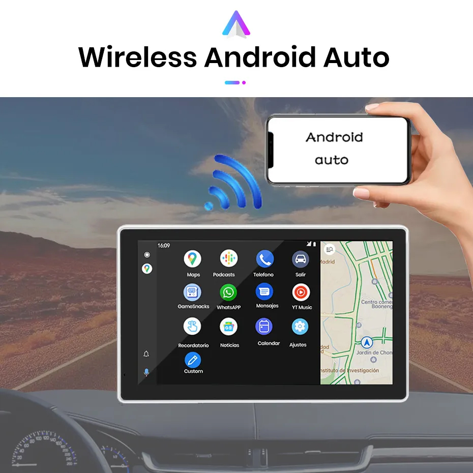 Car DVR Dash Camera Android Auto Front And Rear Cam Dashboard WIFI Driving Recorder Dual Lens Mirror-link