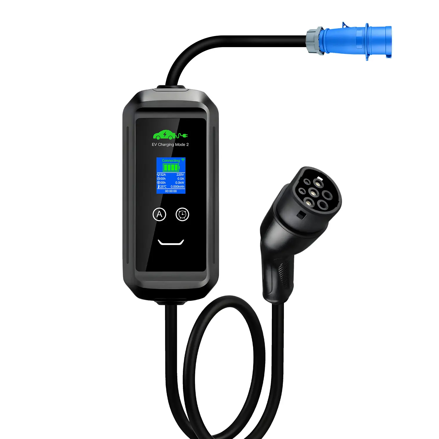 32A 7.2KW Portable EV Charger Type 2 Electric Vehi...