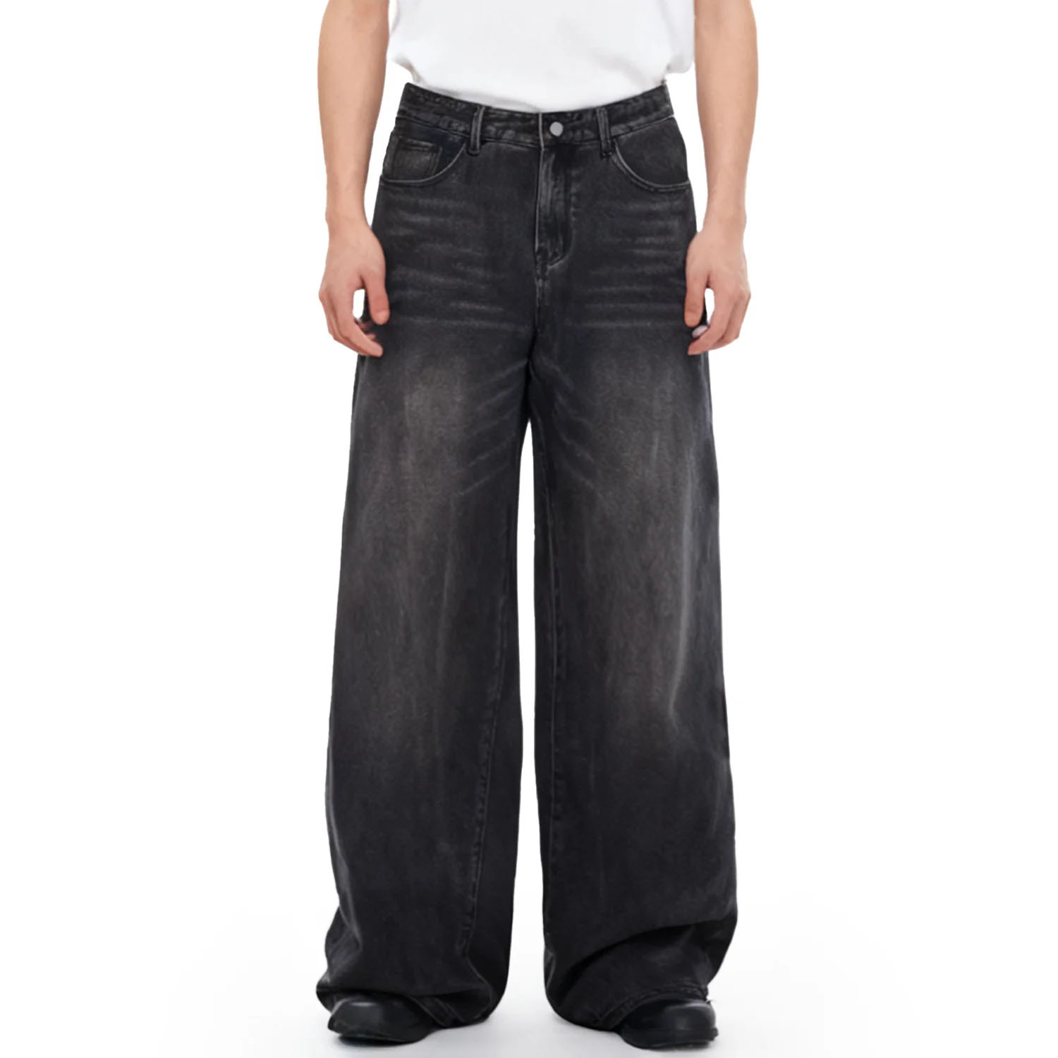 Men's Jeans Version Student Casual Pant Retro Loos...