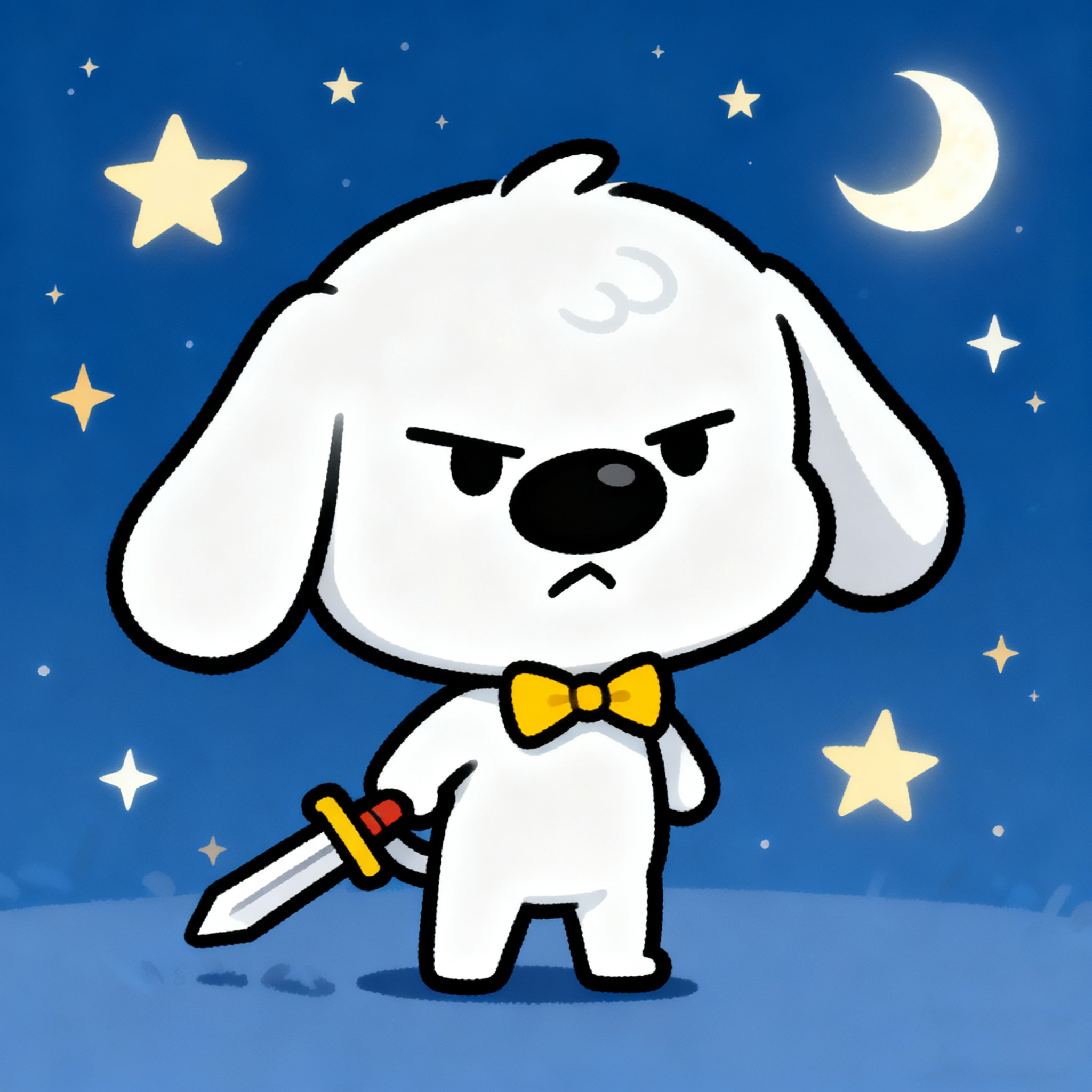 White Puppy Sean Is Fencing