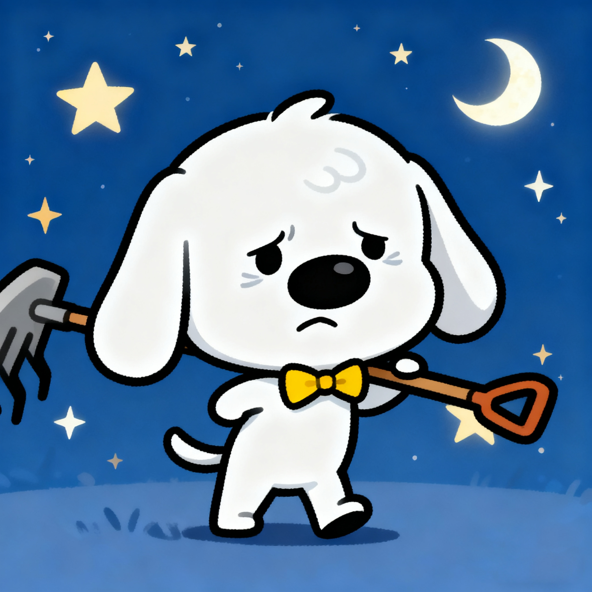 White Puppy Sean Is Preparing To Do Farm Work