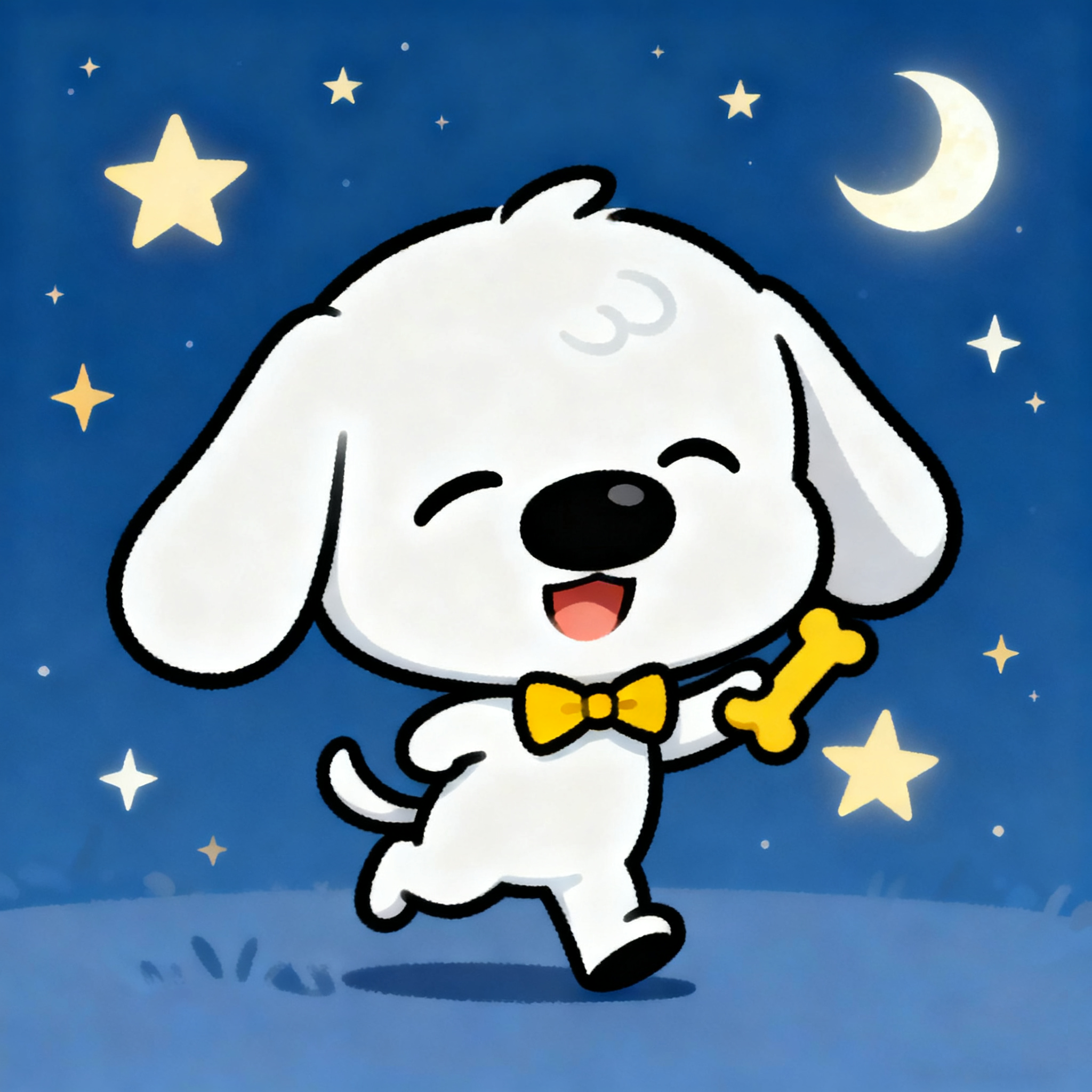 White Puppy Sean Happily Flaunts His Bones