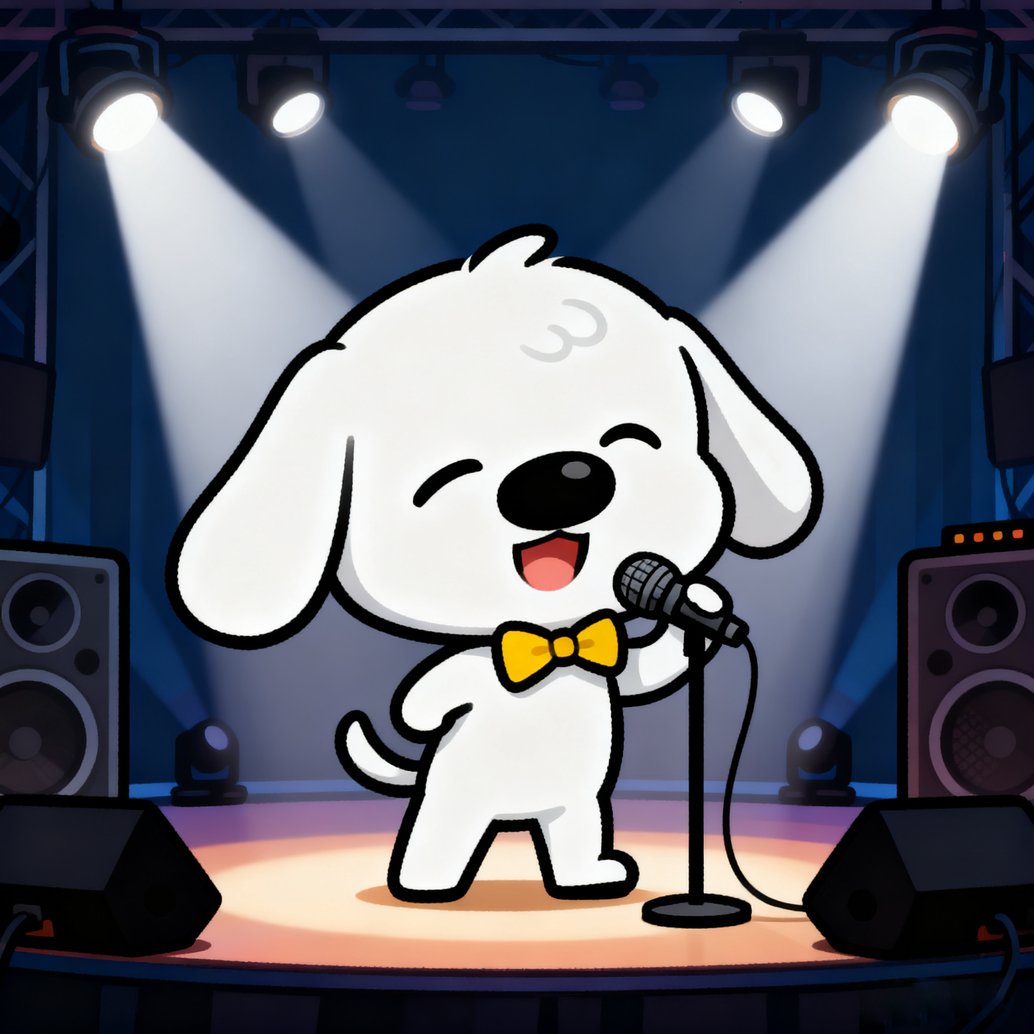 White Puppy Sean Is Addicted To Singing