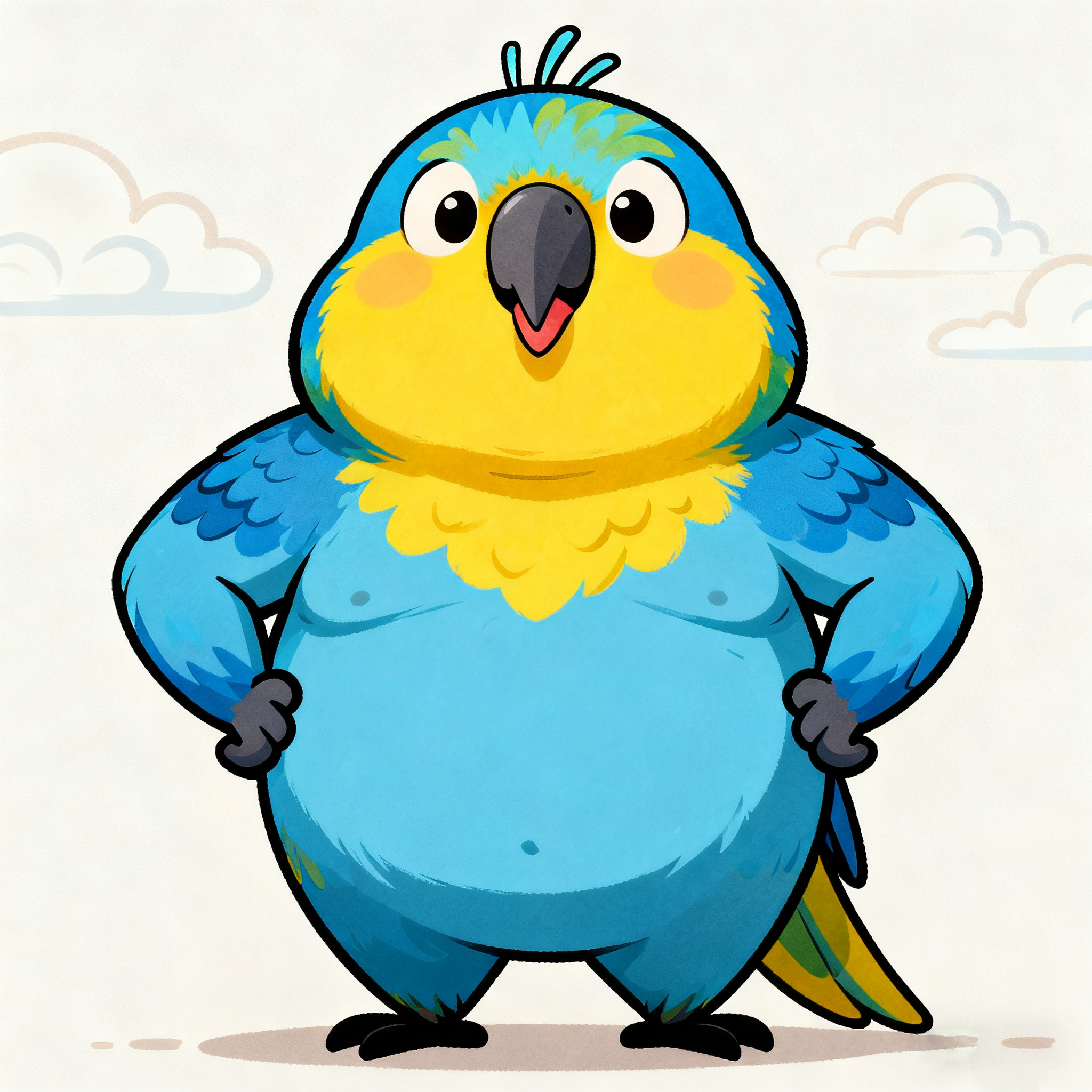 The Chubby Bird With Blue Fur