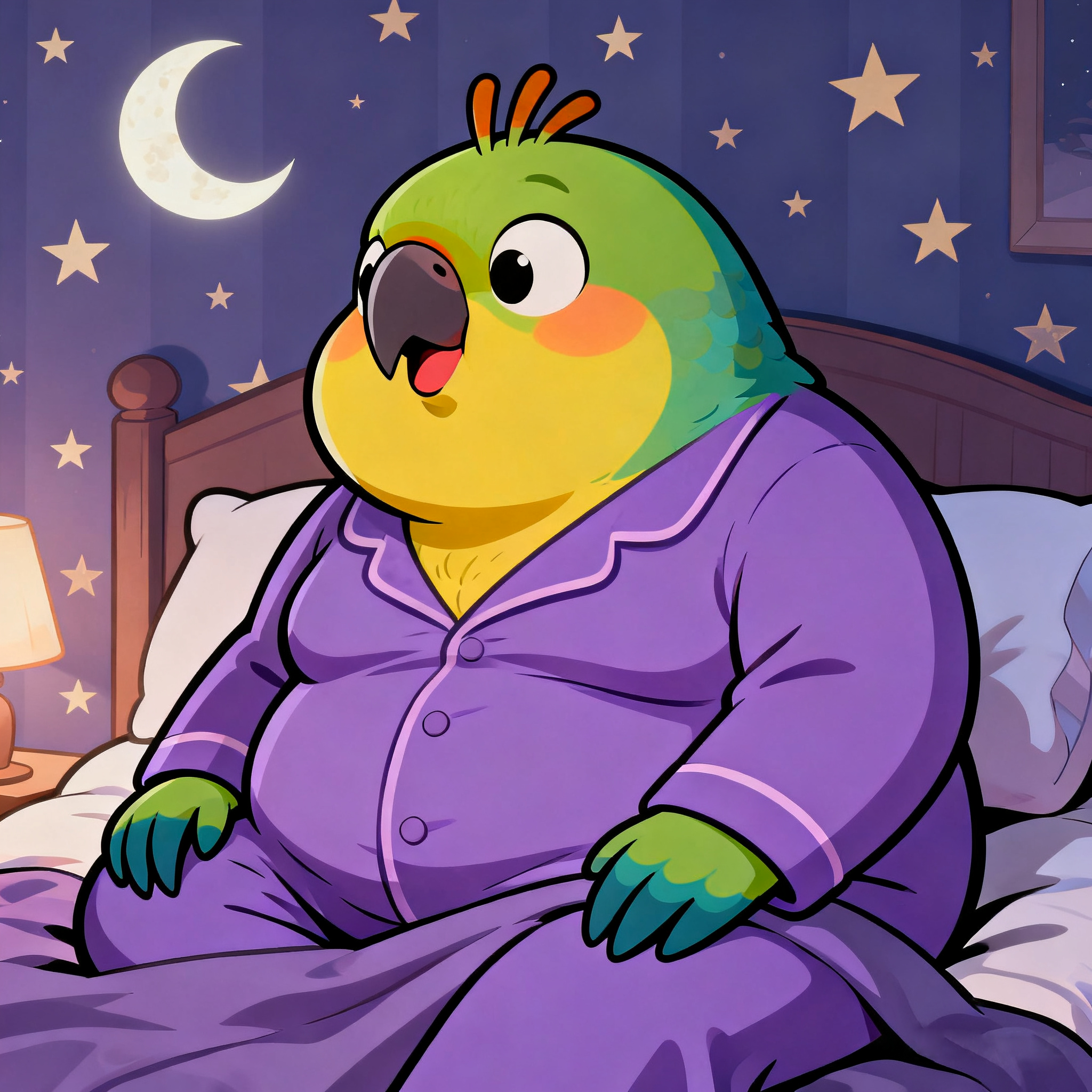 Fat Bird Ready To Sleep