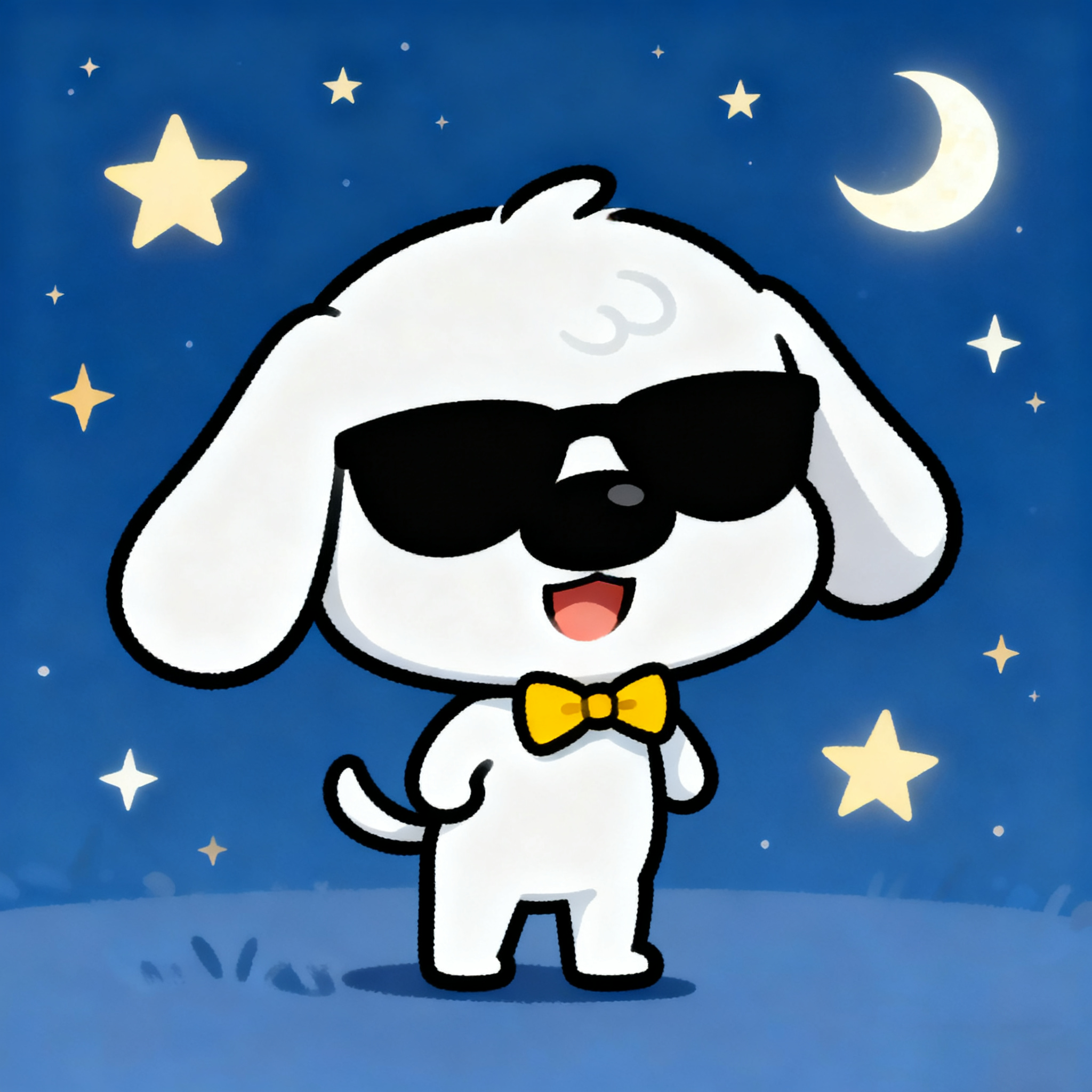 White Puppy Sean Is Wearing Sunglasses To Look Cool