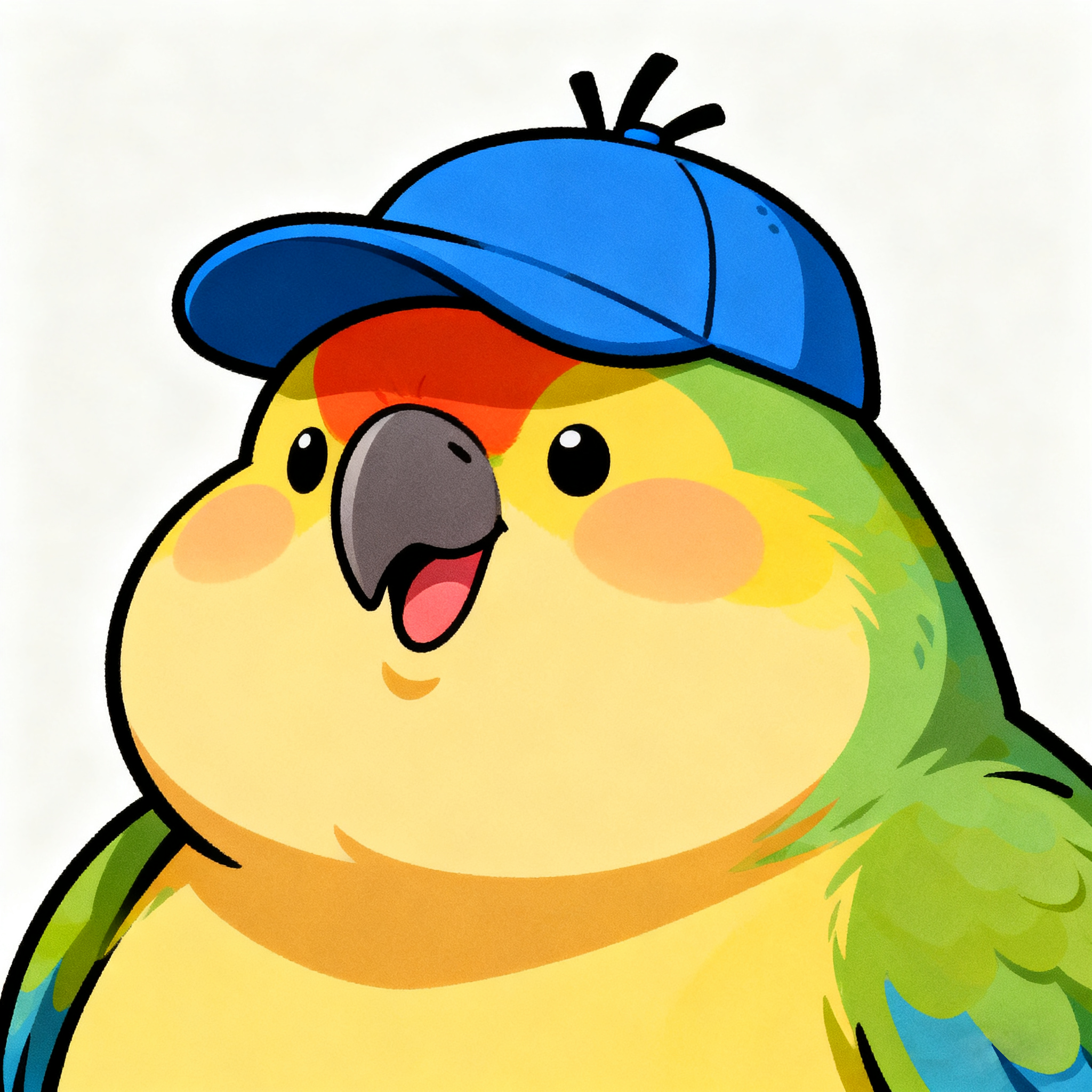 A Chubby Bird Wearing A Duckbill Cap