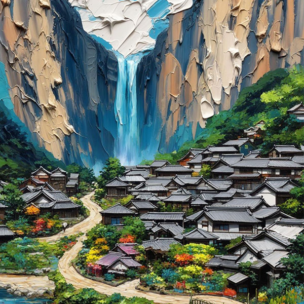 Town Under The Waterfall