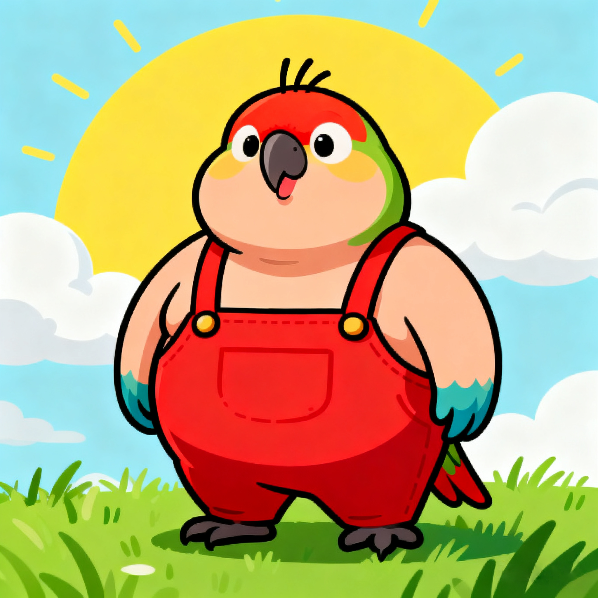 The Red Haired Fat Bird In The Picture