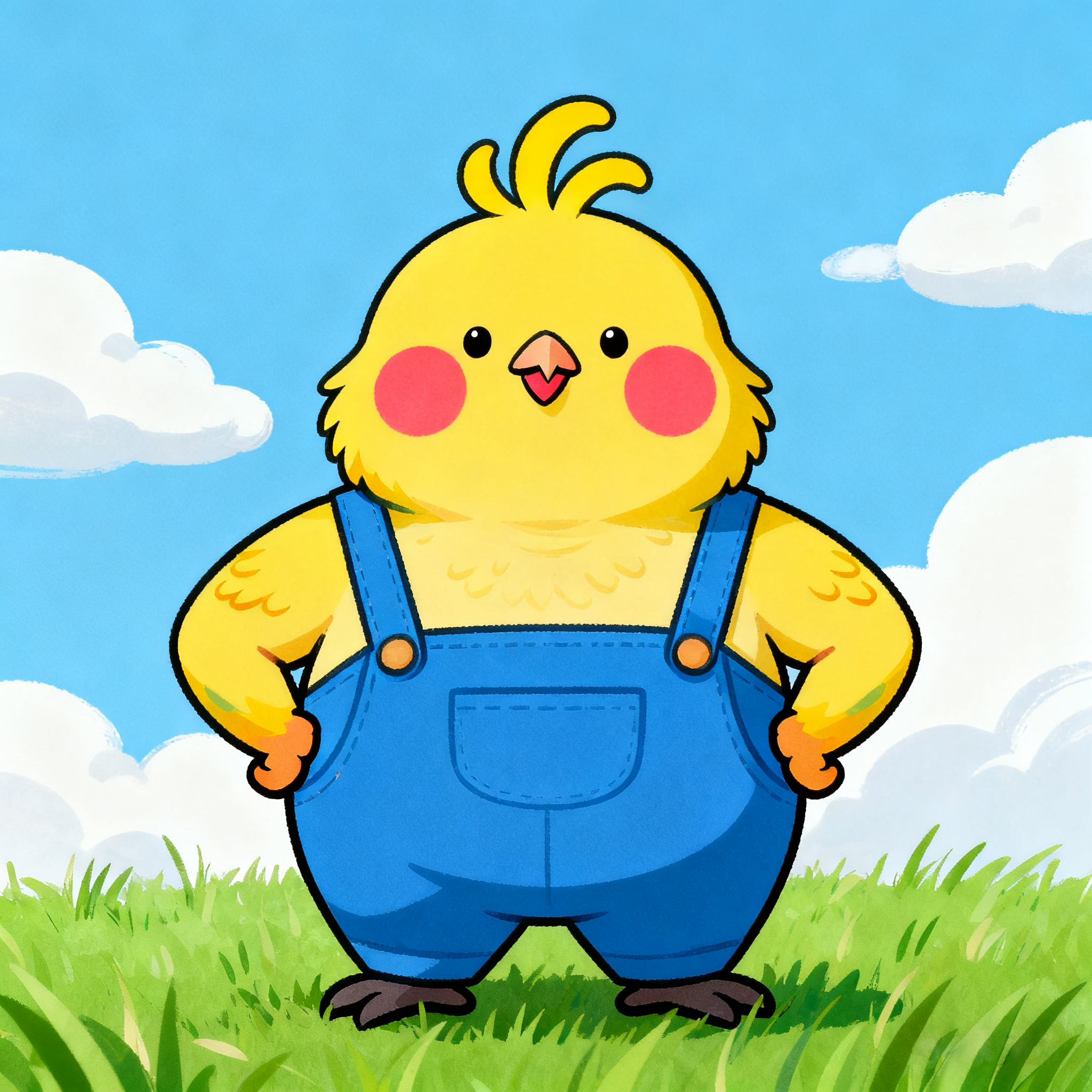 Yellow Chicken On The Grassland