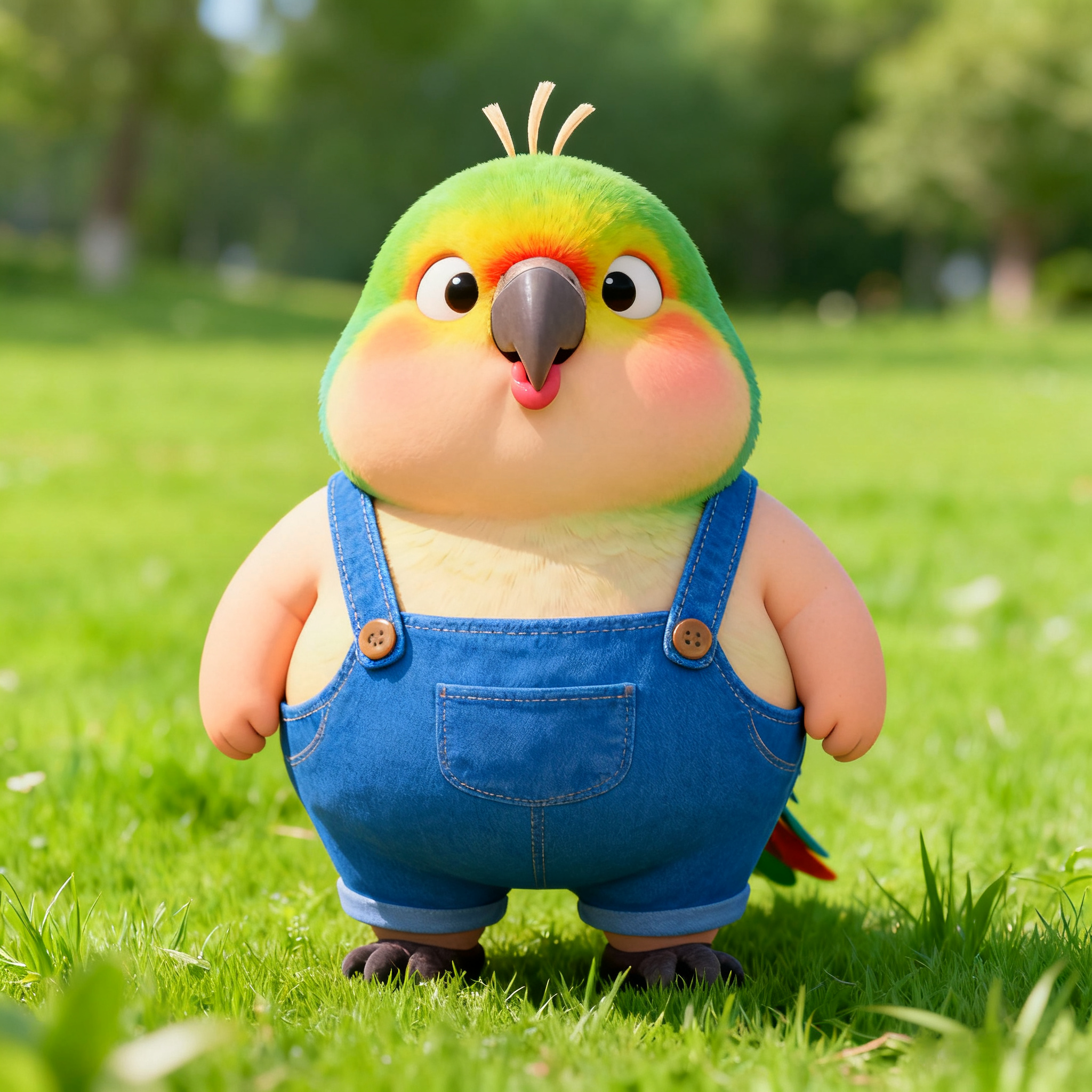 The Chubby Little Bird Playing On The Grassland