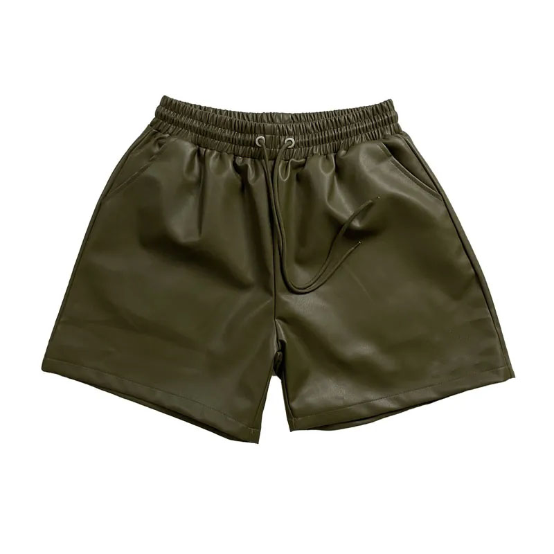 Men's Shorts PU Leather Waisted Loose Casual Fashion Shorts