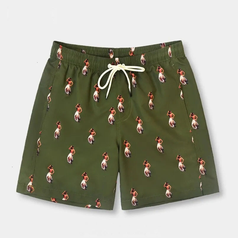 Men Shorts Beach Vacation Printed Fabric Quick-Drying Water-Repellent Men's Shorts