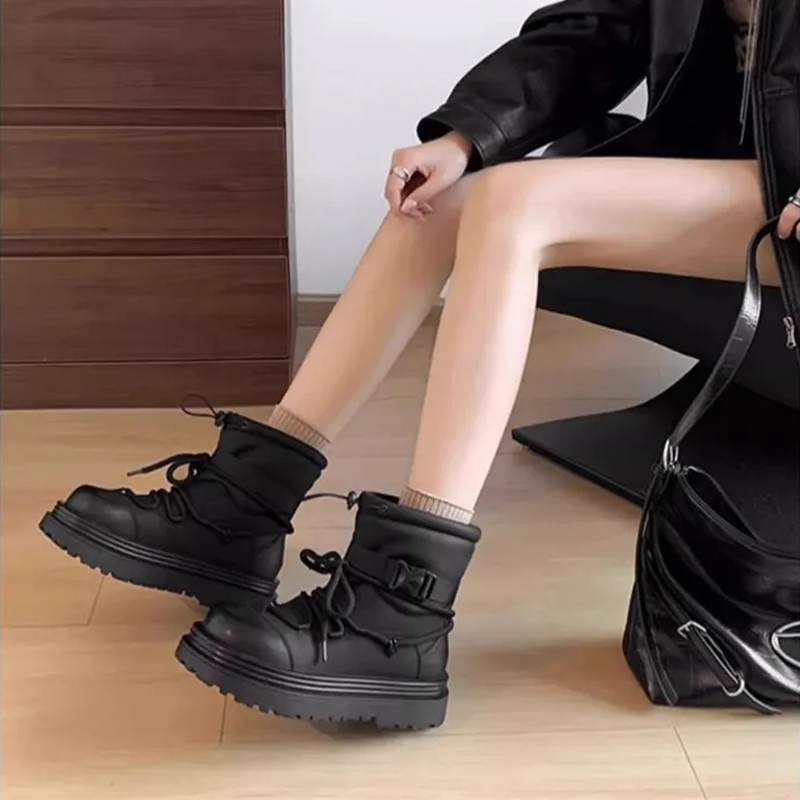 Boots Thick Sole Snow Boots For Women In Winter With Plush Thick Cotton Shoes Waterproof Anti Slip Martin Boots