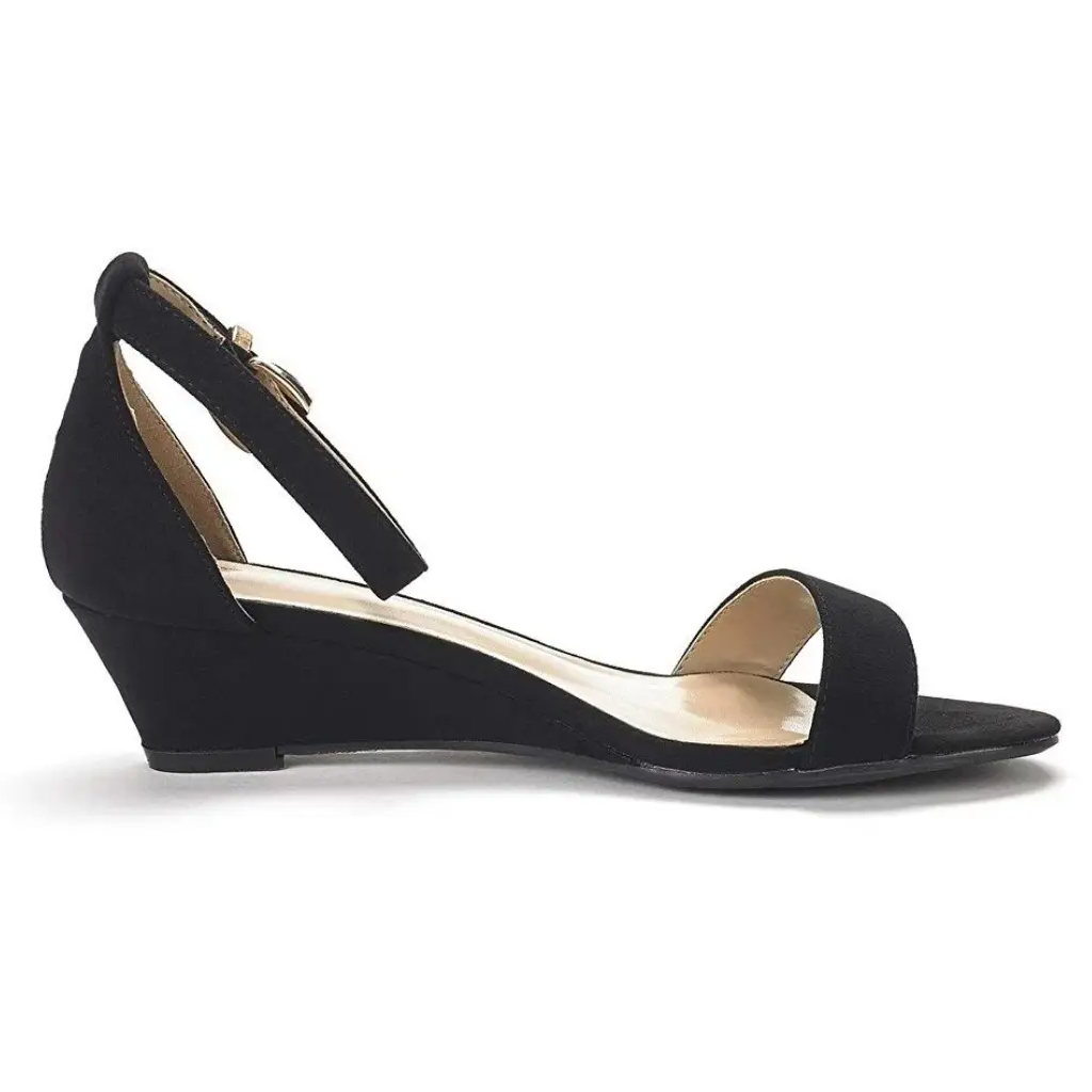 Women Sandals Simple Style Casual Pointed Toe Low Platform Wedge Velvet Sandal Party Dress Wedding Shoes