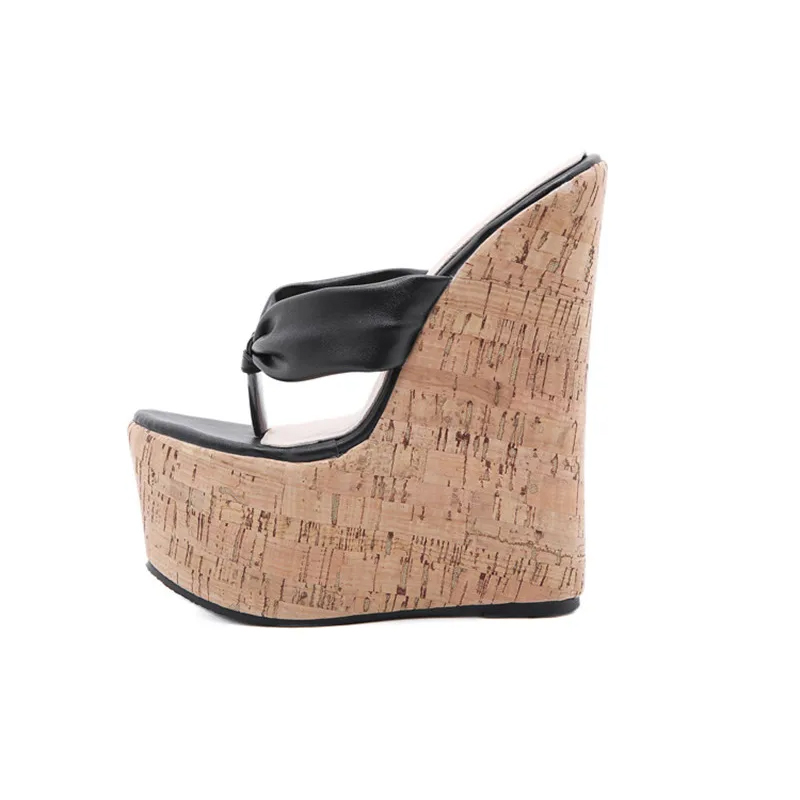 Sexy Super 18cm Platform Wedges Peep Pinch Toe Slippers Women Sandals
