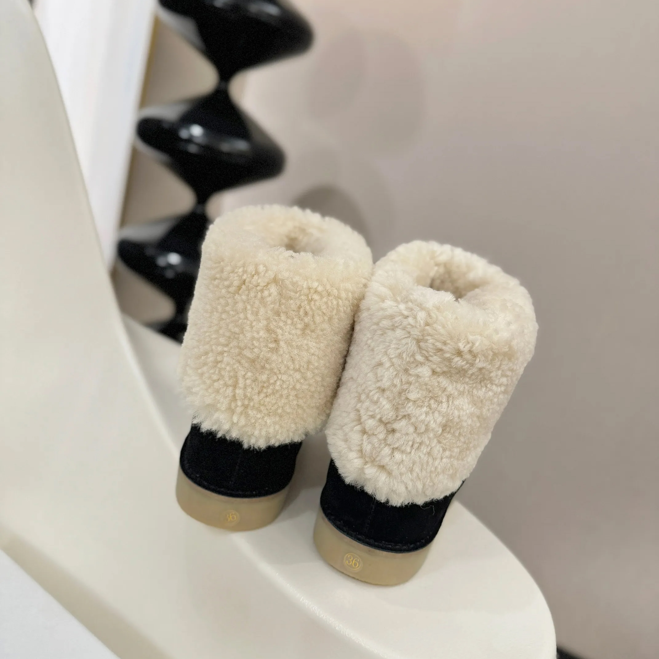 Fur Integrated Snow Boots For Women In Winter Plush Insulation And Short Boots For Women's Bare Boots