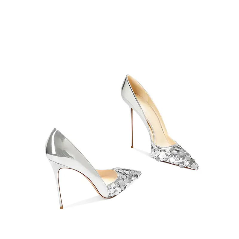Sequined High Heels, Women's Pointed-Toe Stilettos