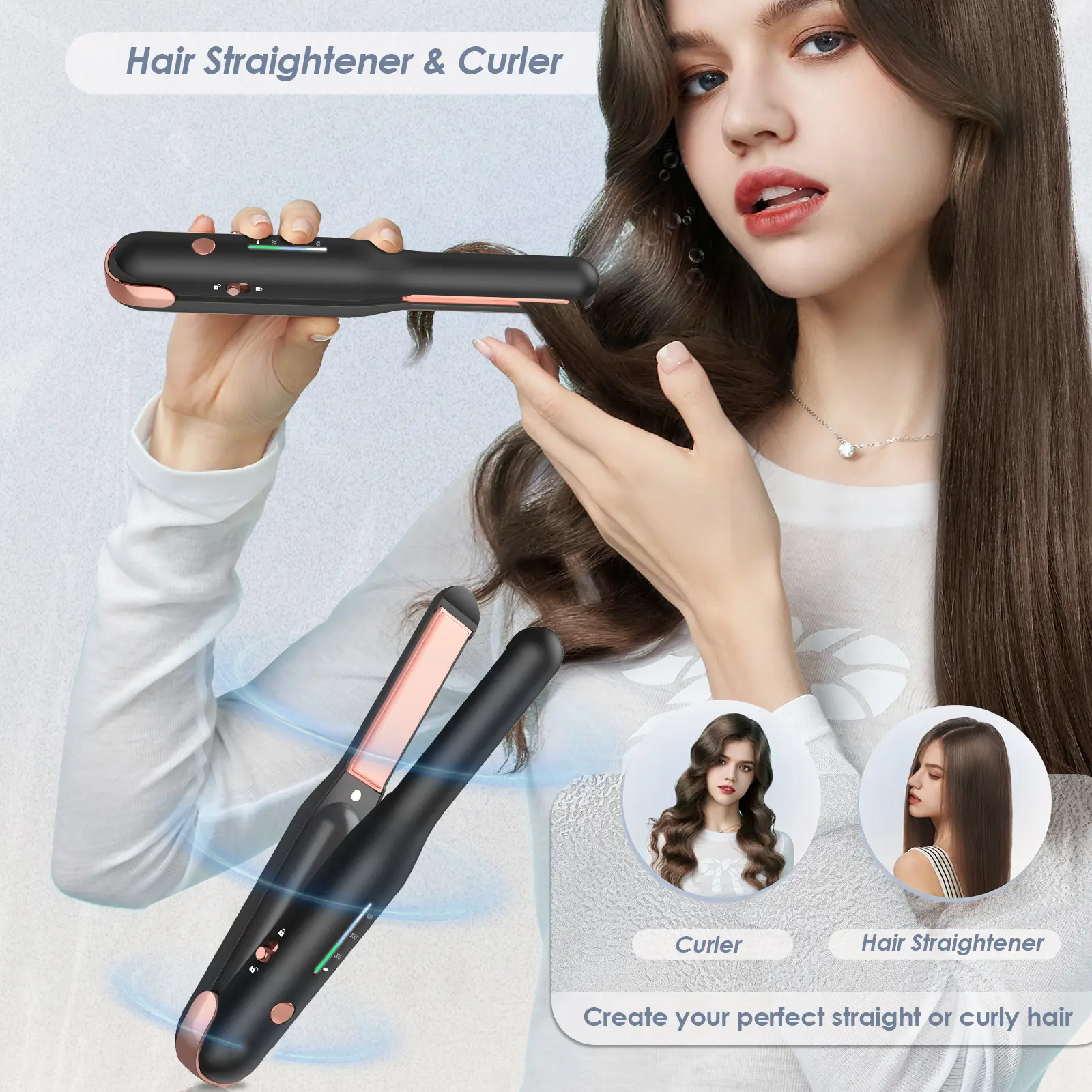Cordless Hair Straightener, Suitable For Fine/Shor...
