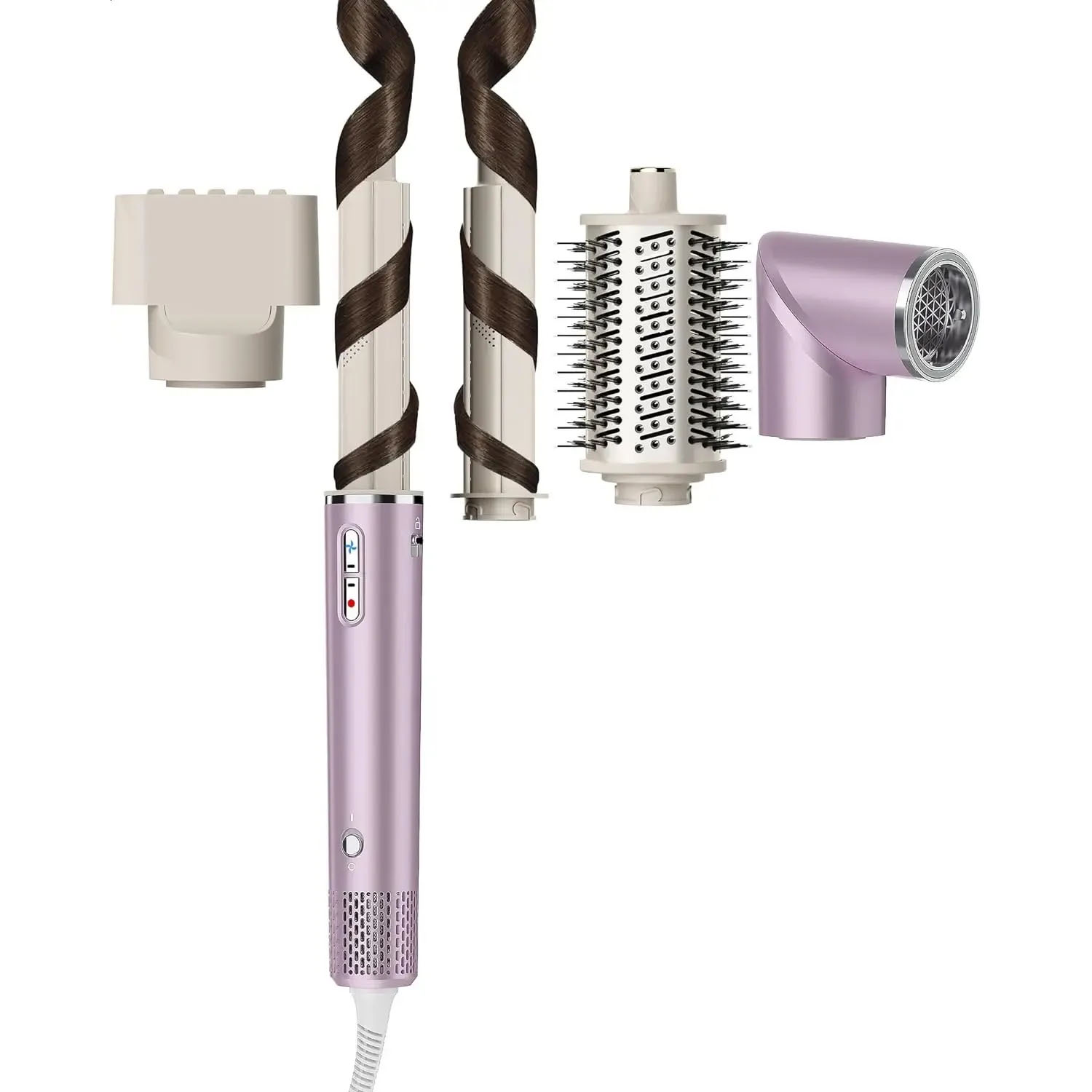 Air Wrapped Hair Dryer Brush Set, Equipped With High-Speed Negative Ion Blow And Detachable Curling Iron Hair Dryer