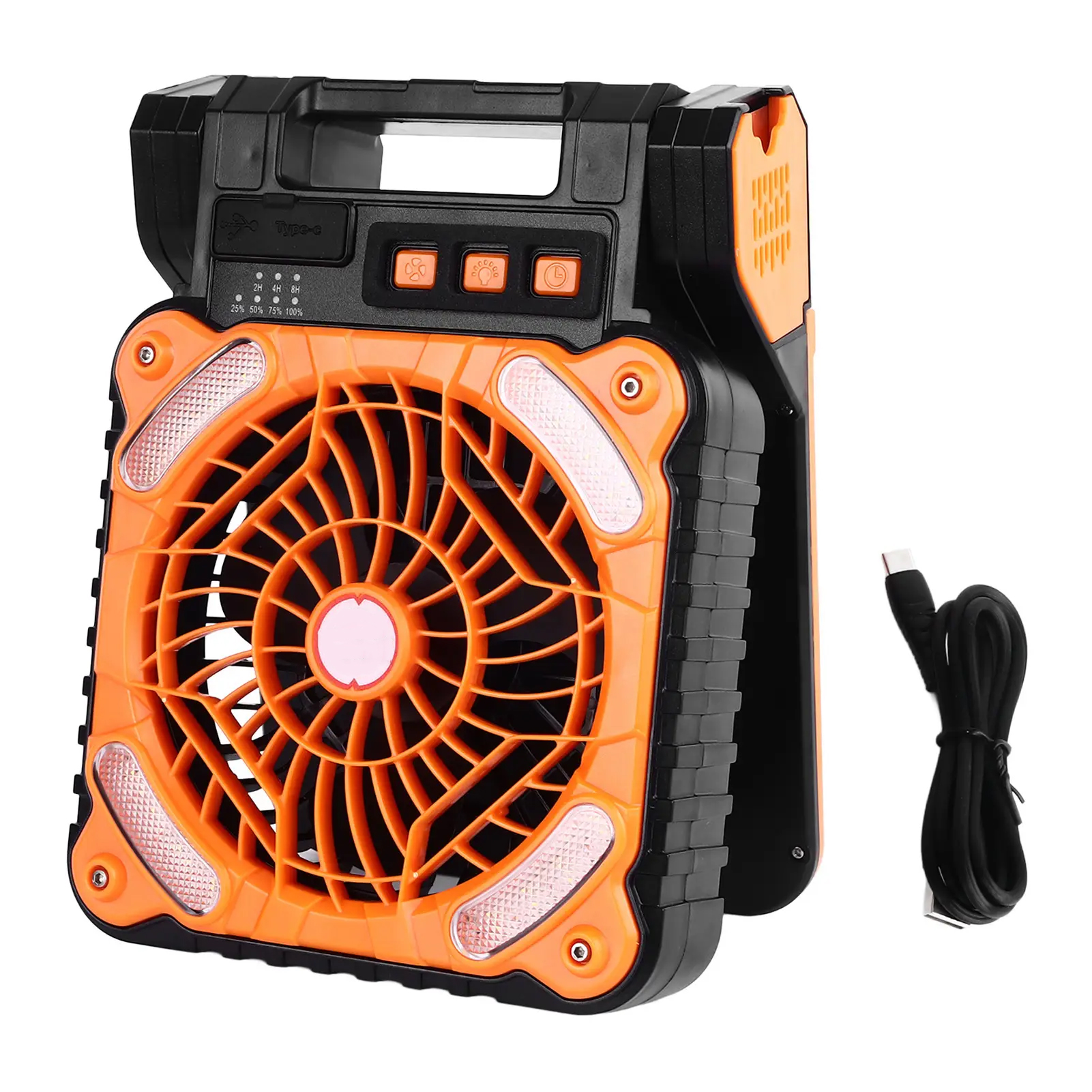 Solar Fan, Led Solar Fan, Timer-Controlled Brushless Motor, Solar Camping Fan