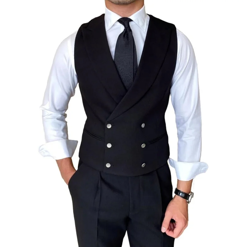 Men's Double Breasted Suit Vest Vintage Elegant  S...
