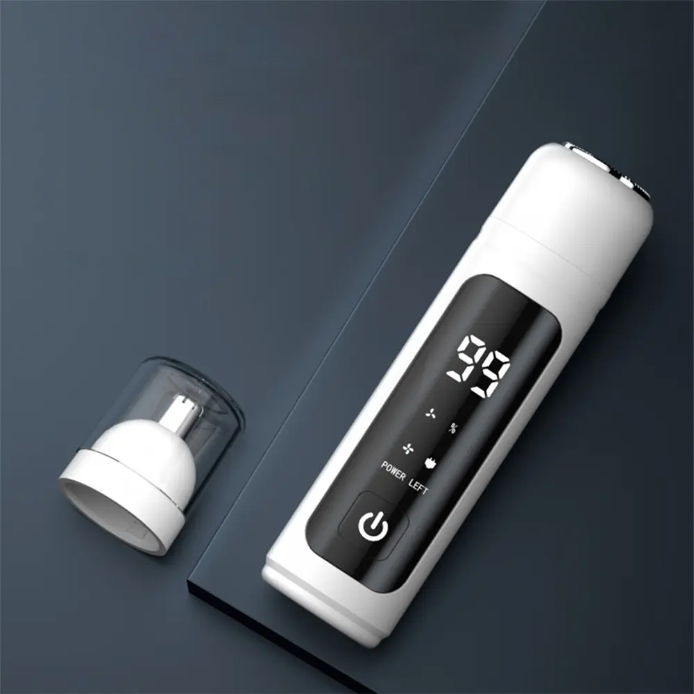 2 In 1 Rechargeable Digital Nose Trimmer Beard Trimer Mens Eyebrow Nose Hair Trimmer Nose And Ear Cleaner Hair Removal Machine