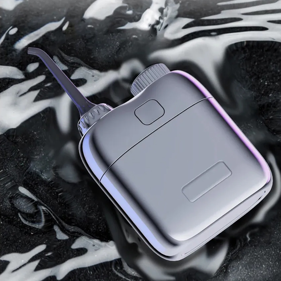Portable Water Flosser Travel Mini Dental Irrigator 2 Nozzles 4 Modes Continuous Flow Plaque Busting Teeth Cleaning