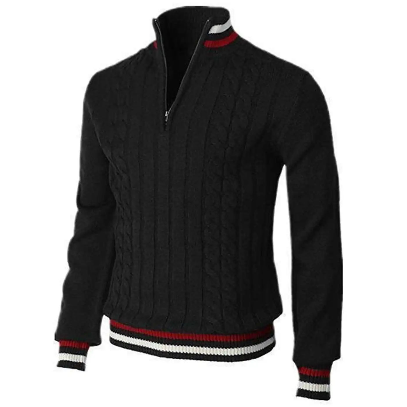 Men's Sweater Mock Neck Knit Long Sleeve Pullover ...