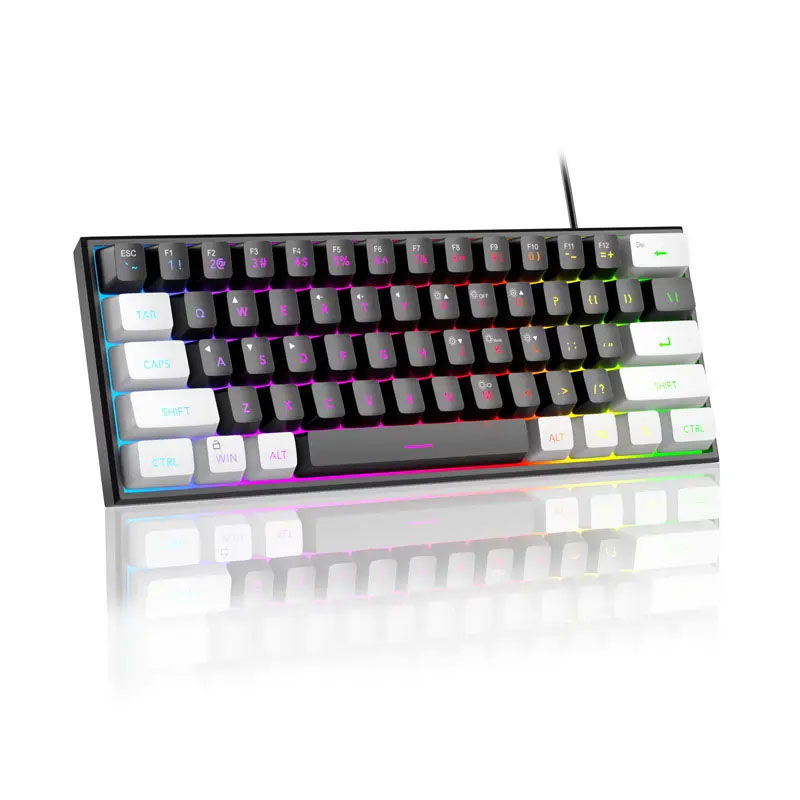 Compact Wired Keyboard RGB Backlight Membrane Keyboard