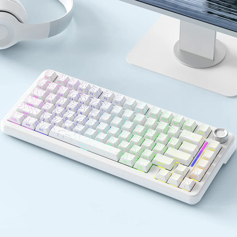 Hot Swap Gaming Keyboard Wireless Mechanical Keyboard With Metal Knobs