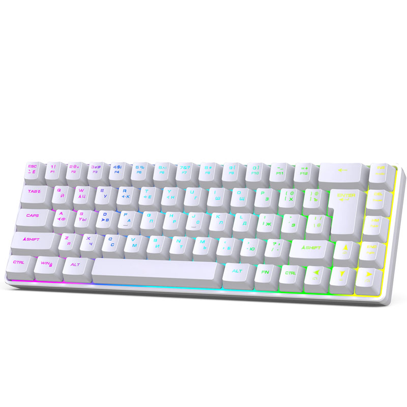 Compact Gaming Membrane Keyboard - Quiet Slim Ergonomic Keyboard