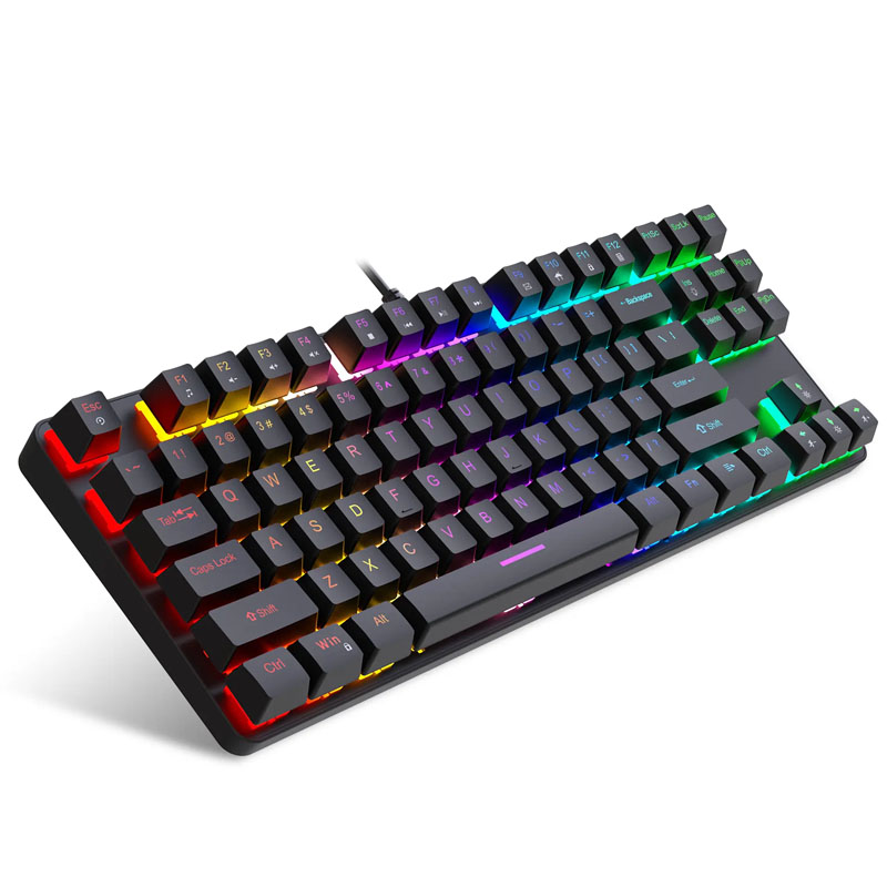 Gaming Wired Mechanical Keyboard Mouse Set Rainbow Glow Backlight Keyboard For Laptop Desktop Ergonomics Design