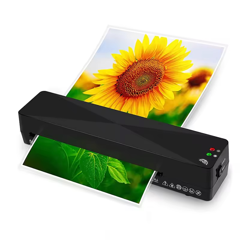 A4 230mm Desktop Laminator Machine Set Hot and Cold Lamination 2 Roller System 9 inches Max Width with A4/A5/A6 Laminating Film